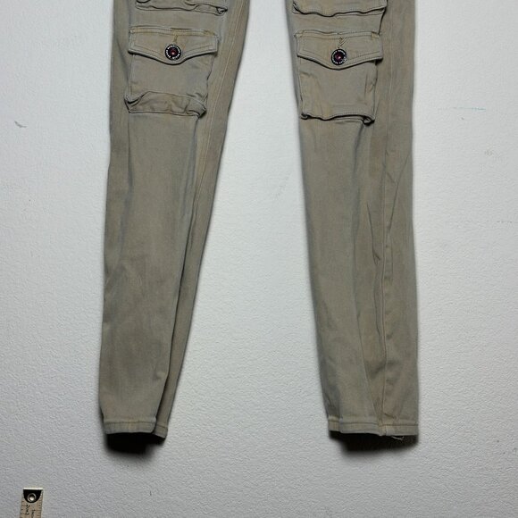 Demolition Cargo Punk Khaki Moto Pant Slim Front Pockets Tech Men 28x29 Y2K - Picture 12 of 16
